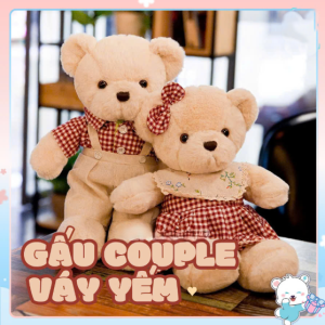 Gấu Teddy Couple Váy Yếm